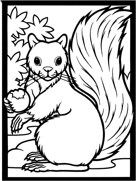 Printable Squirrel Coloring Page